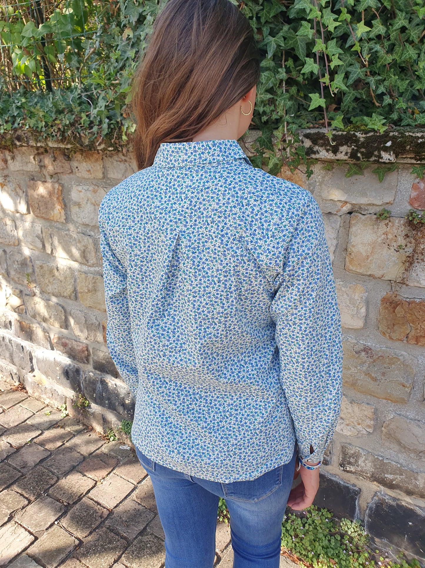 Chemise fluide motif liberty bleu pour fille collection kids