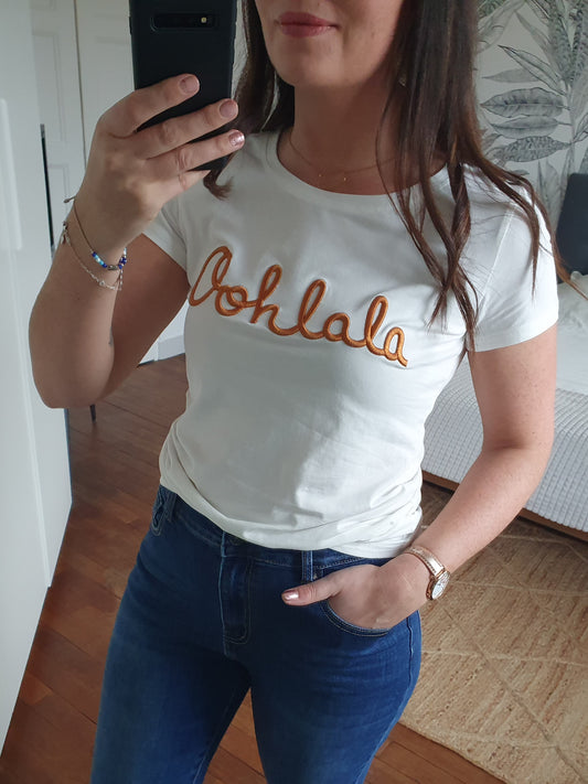 T-shirt OOHLALA (blanc/bronze)