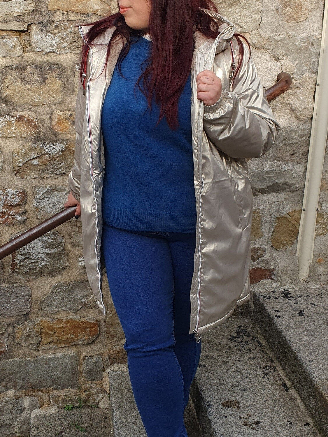 Parka fourrée dorée Laura jo grande taille gold