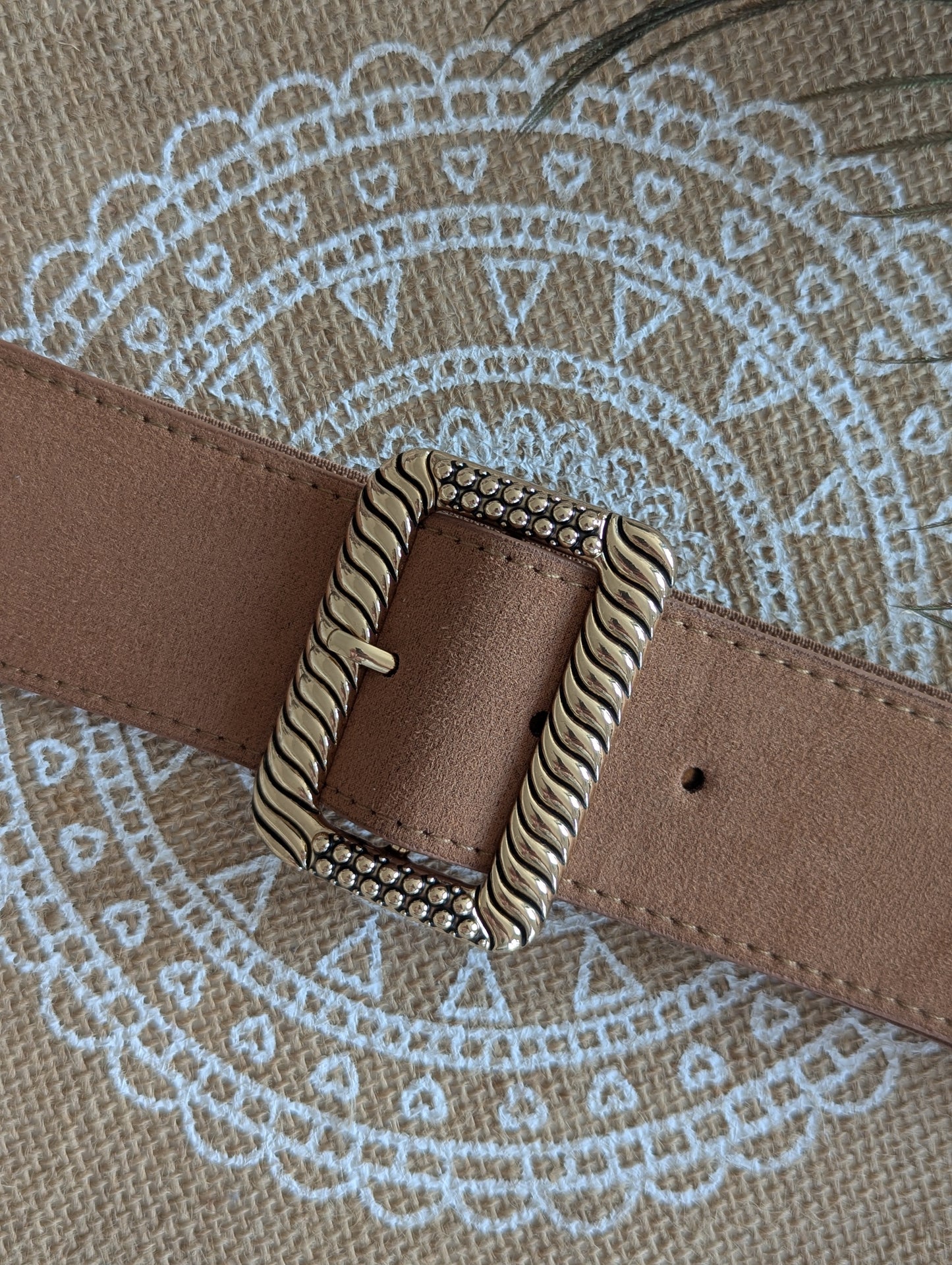 Ceinture camel élastique grande taille femme réglable