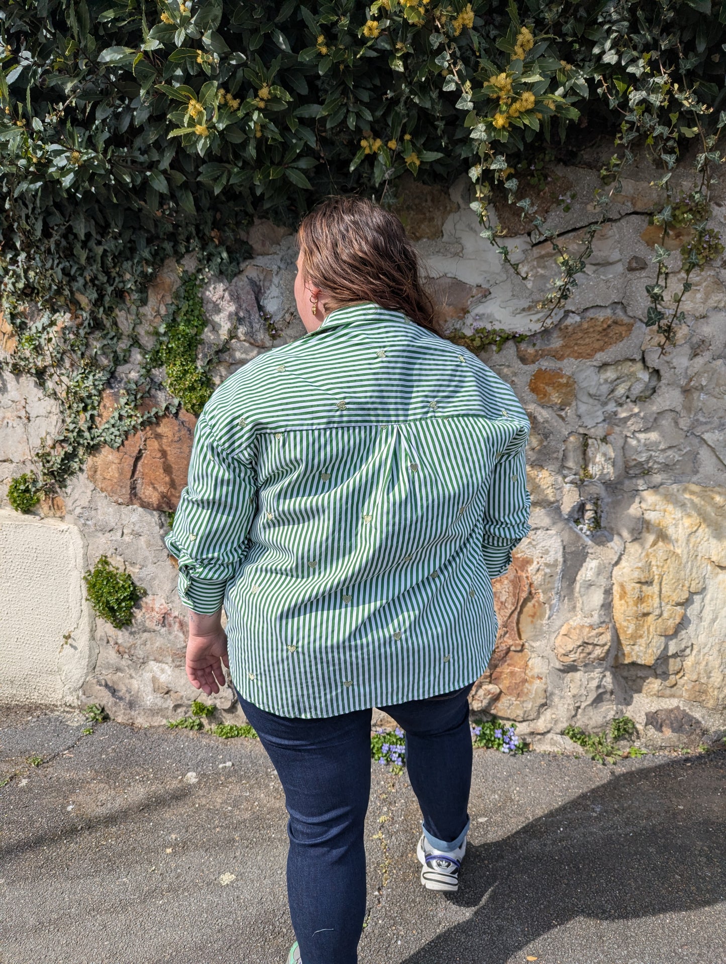 Chemise COEURS vert/rayé Curvy
