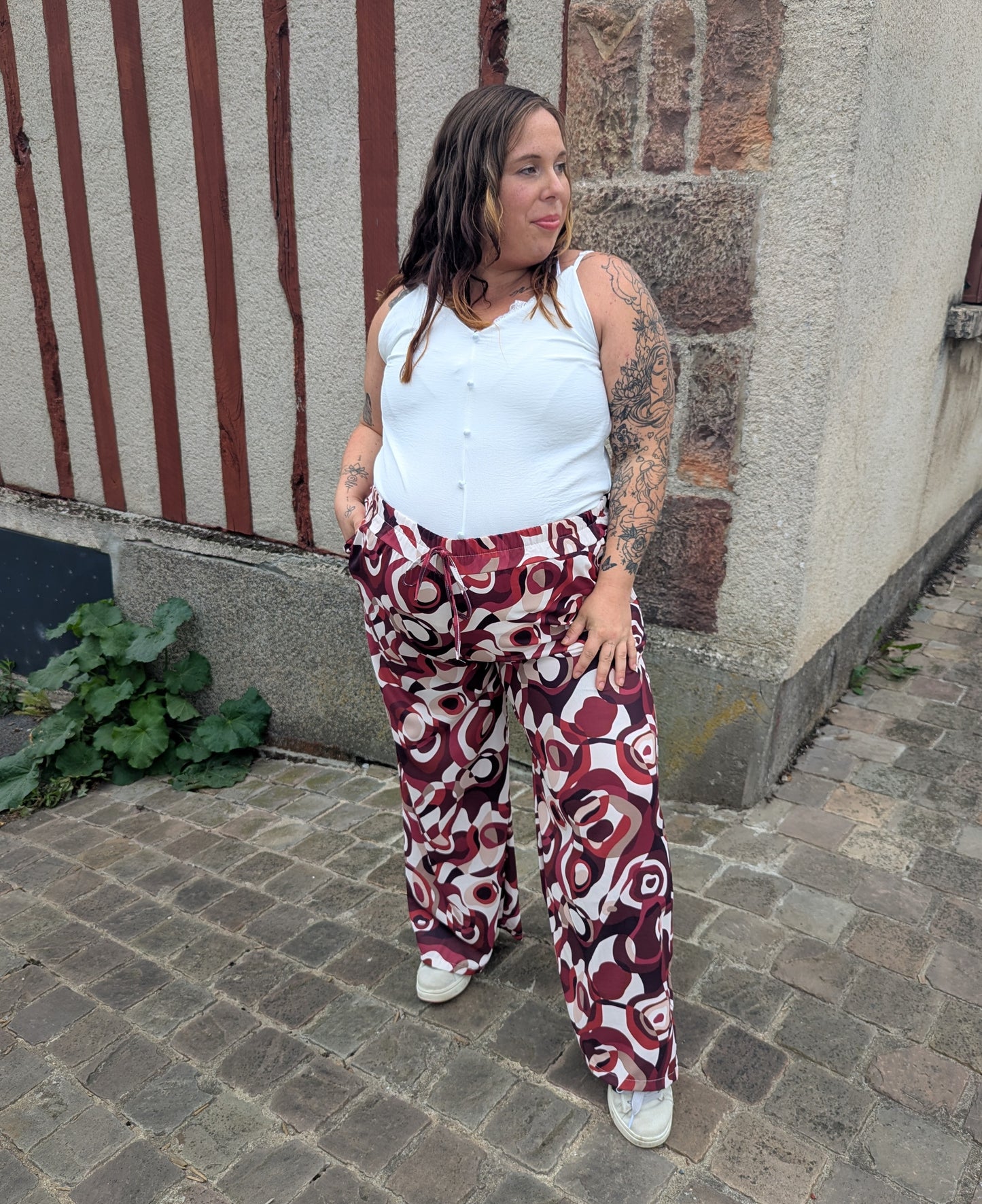 Top débardeur fluide blanc femme grande taille