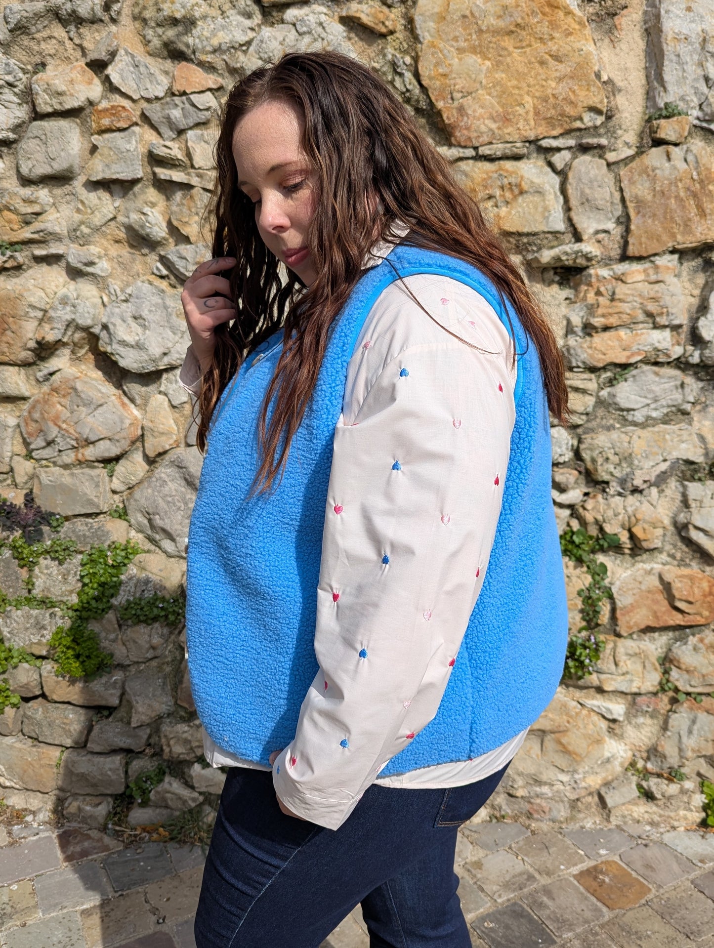 Gilet QUIMPER Curvy (bleu clair)