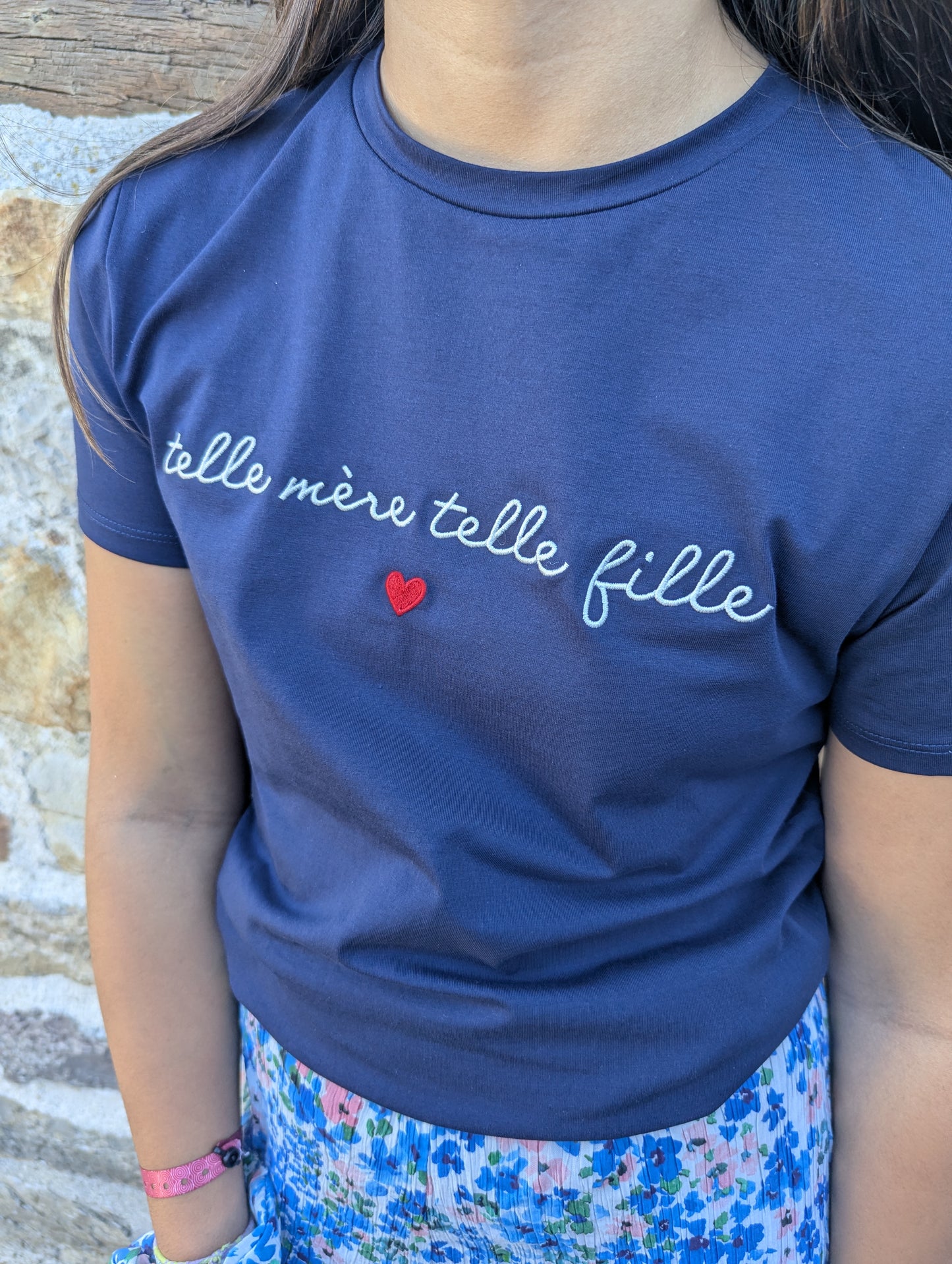 T-shirt TELLE FILLE (marine/blanc)