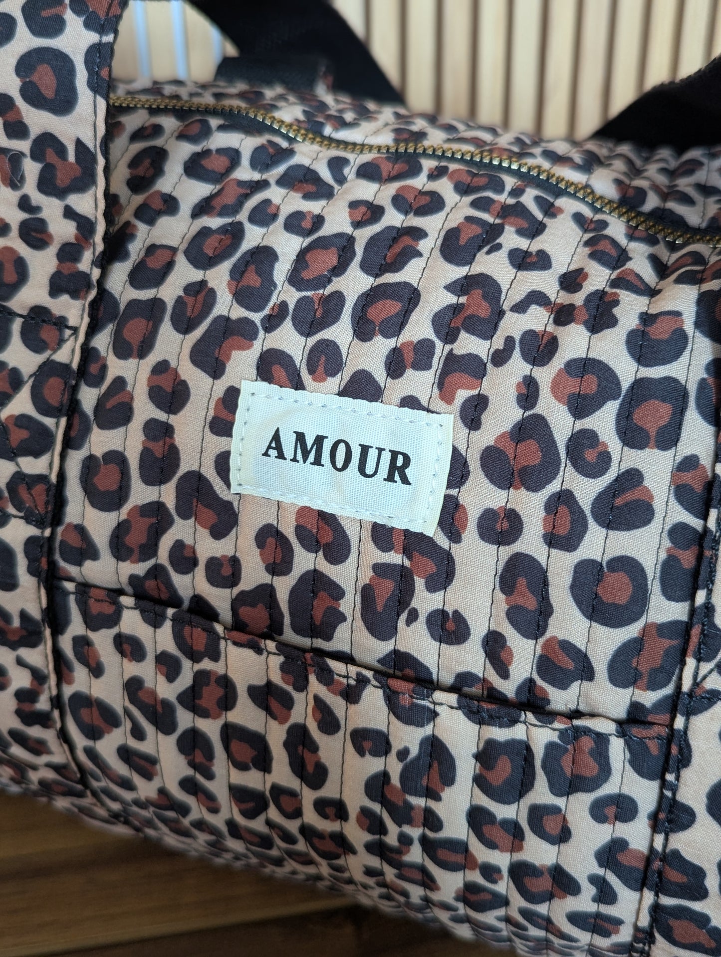 Sac de voyage léopard molletonné amour