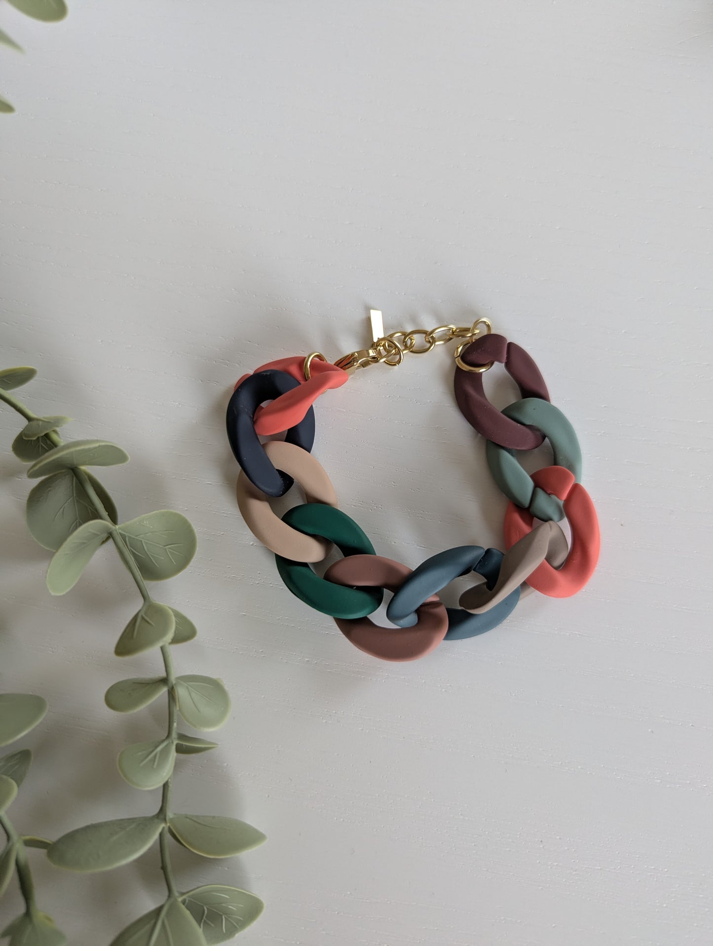 Bracelet grosses mailles en résine mat bijoux femme