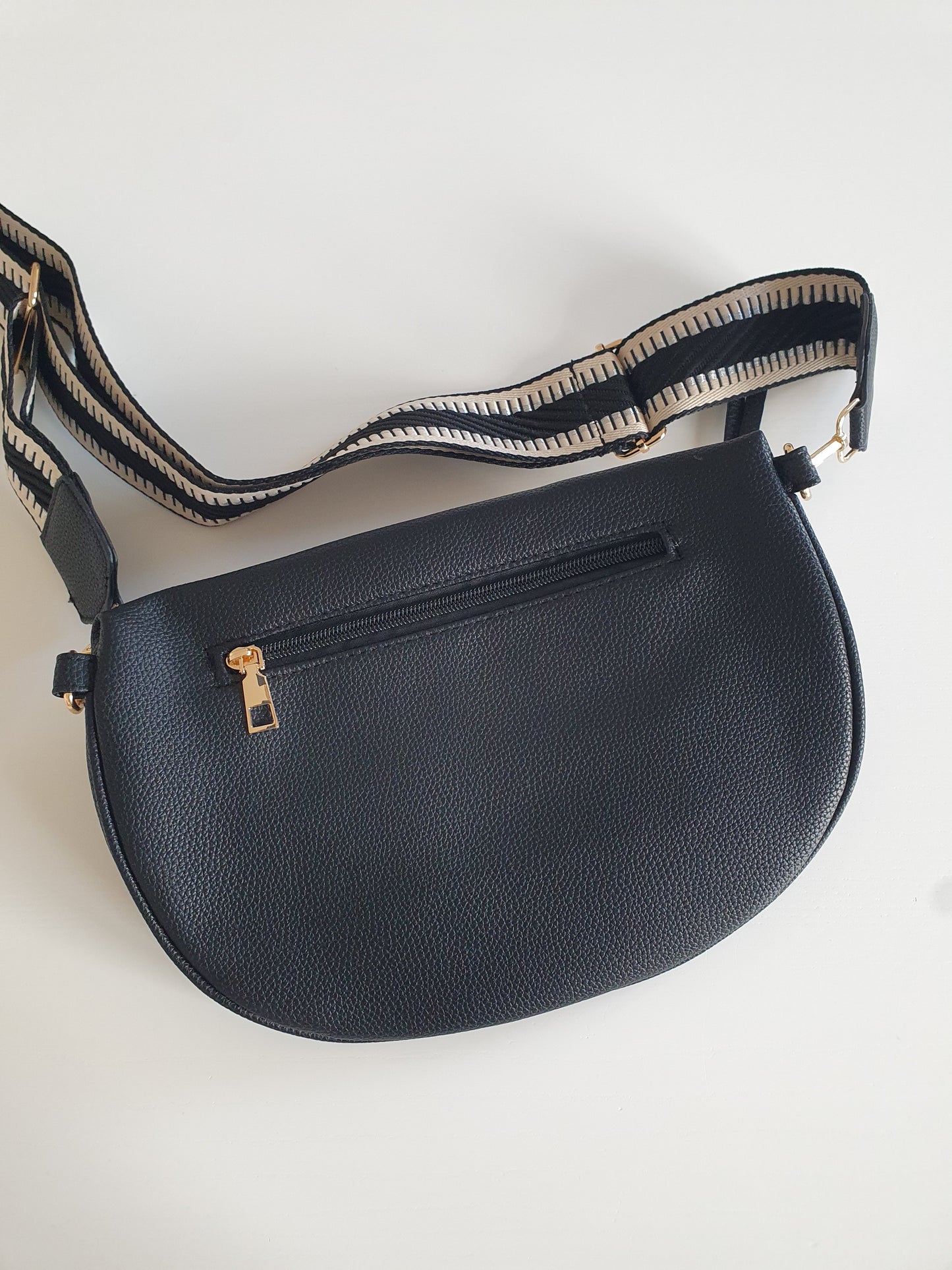 Ceinture banane noir bandoulière réglable pour femme