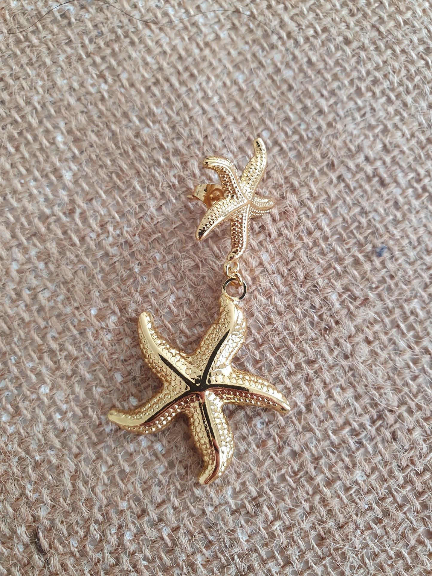 Boucles d'oreilles étoiles de mer doré acier inoxydable
