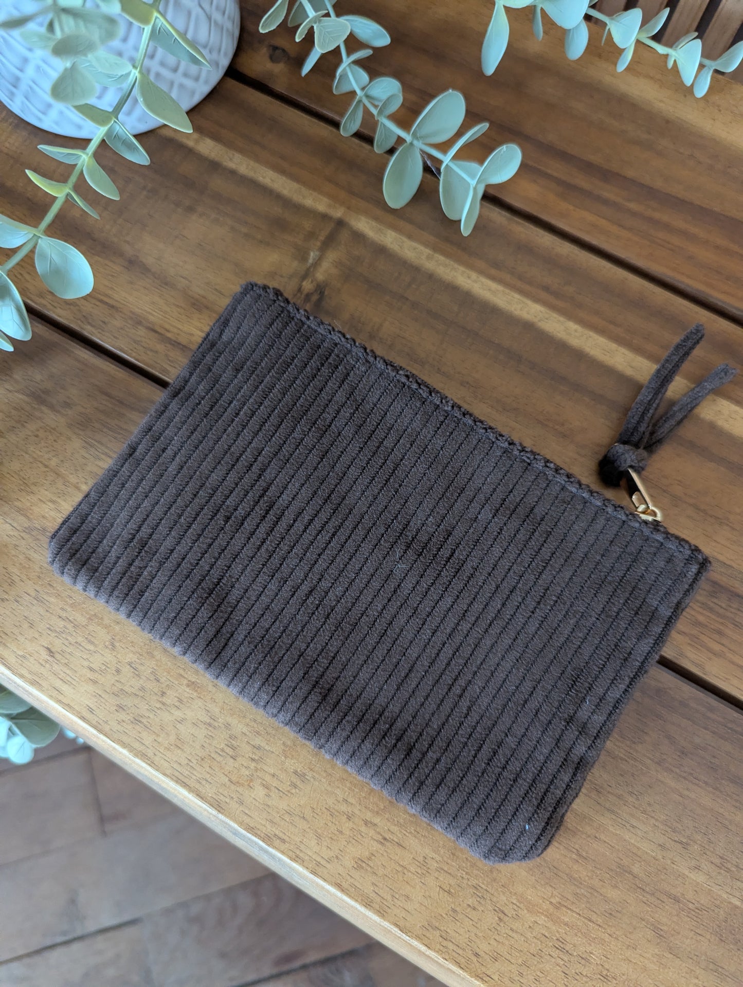Pochette en velours côtelé Bichette d'amour idée cadeau