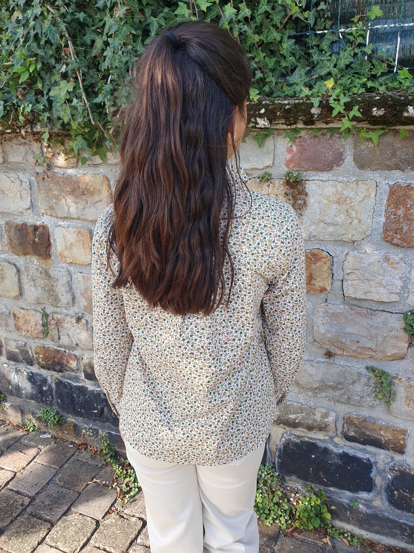 Chemise fluide motif liberty beige pour fille