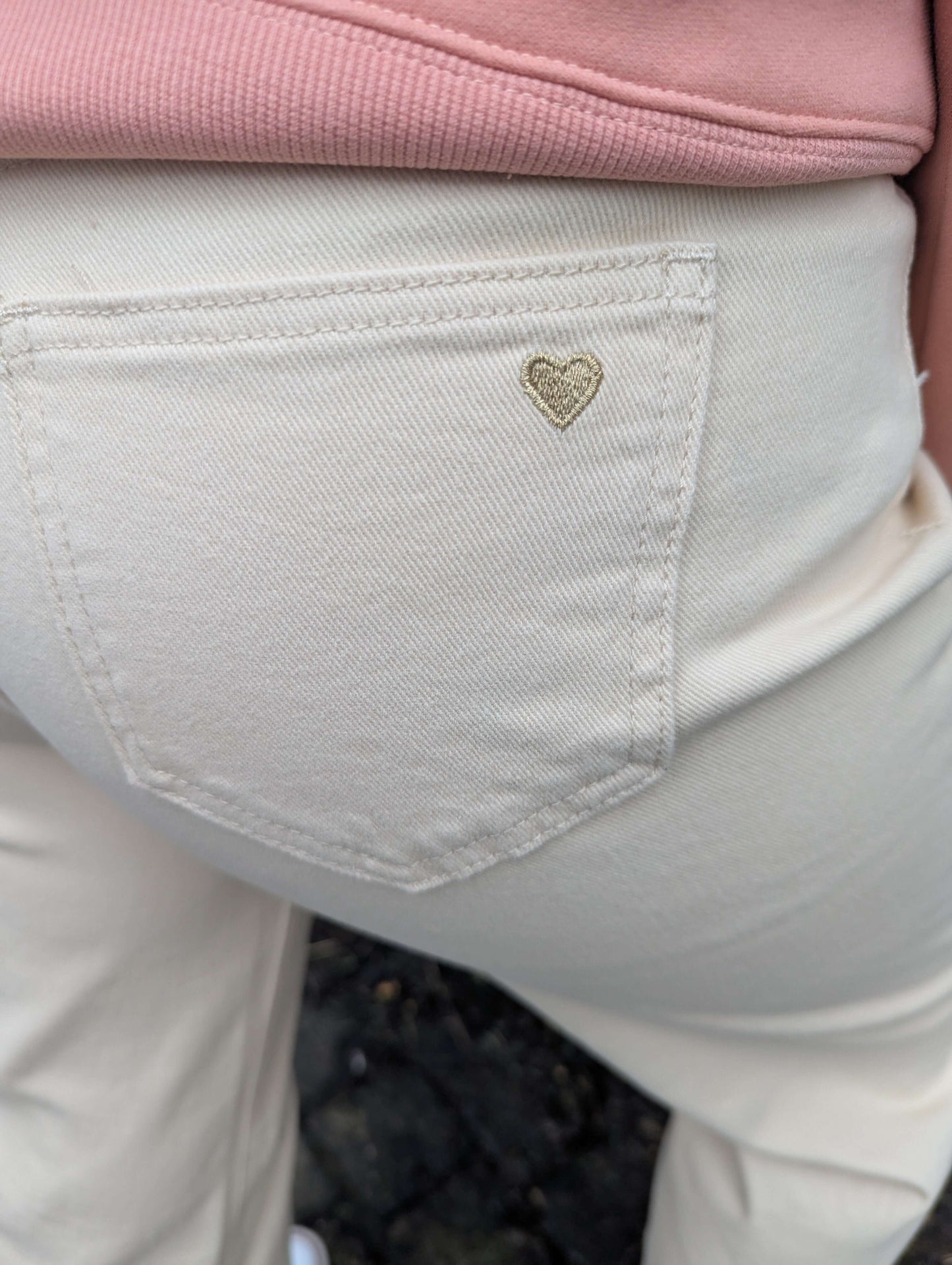 Jean large écru jambes évasées femme coupe wide