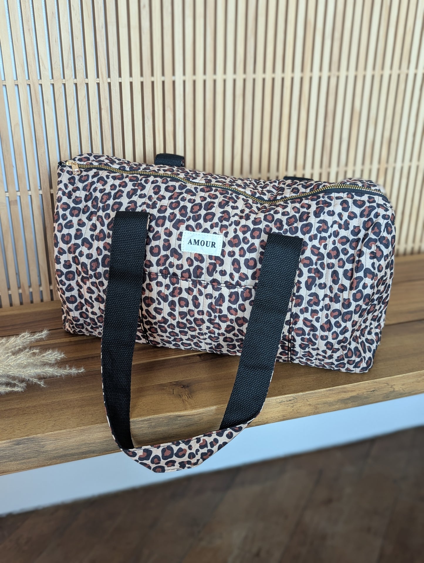 Sac de voyage léopard molletonné amour