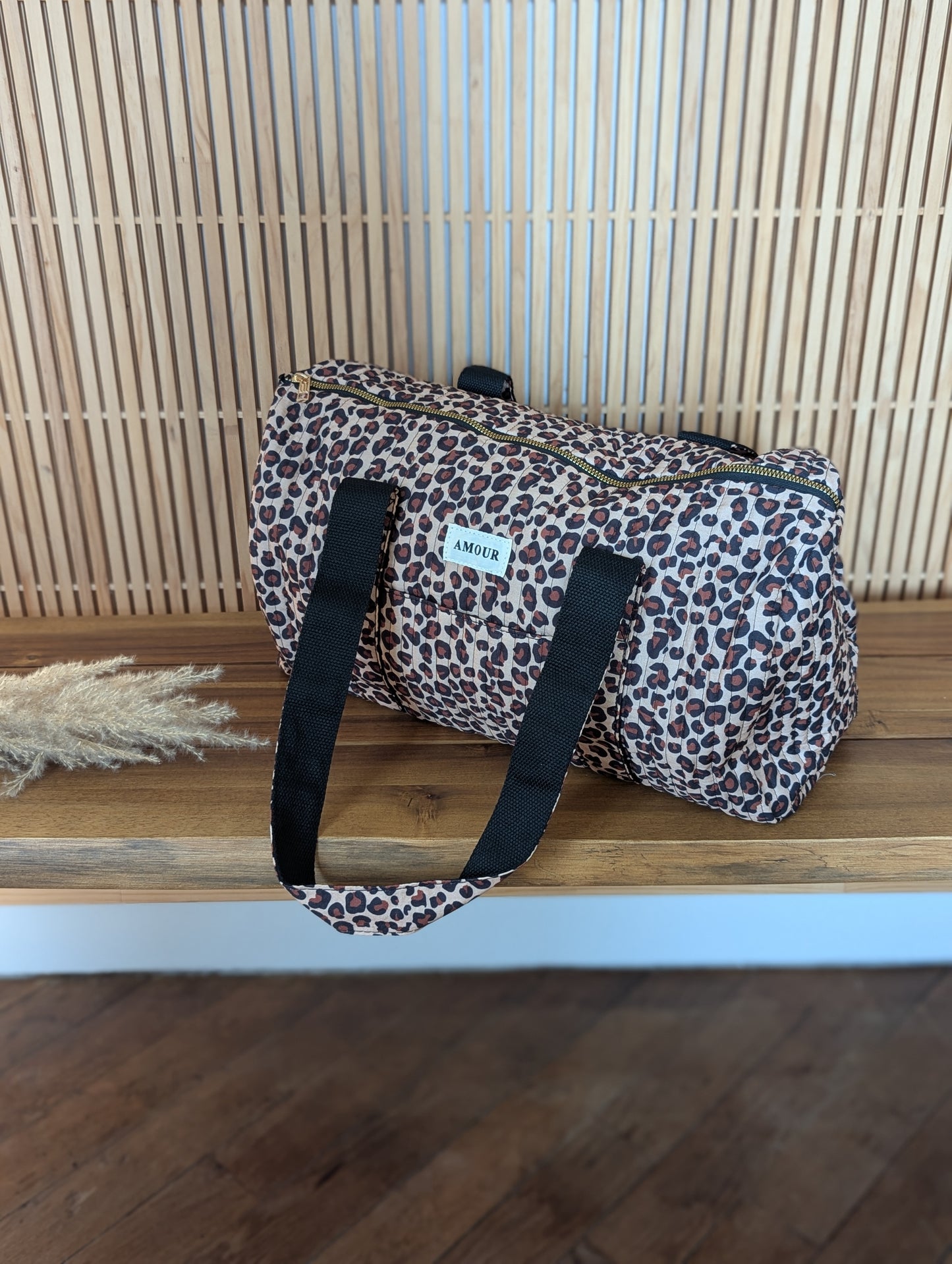 Sac de voyage léopard molletonné amour