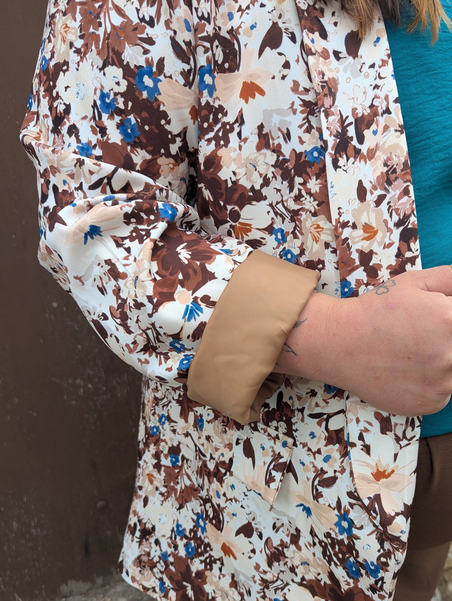 Blazer femme grande taille marron et bleu canard