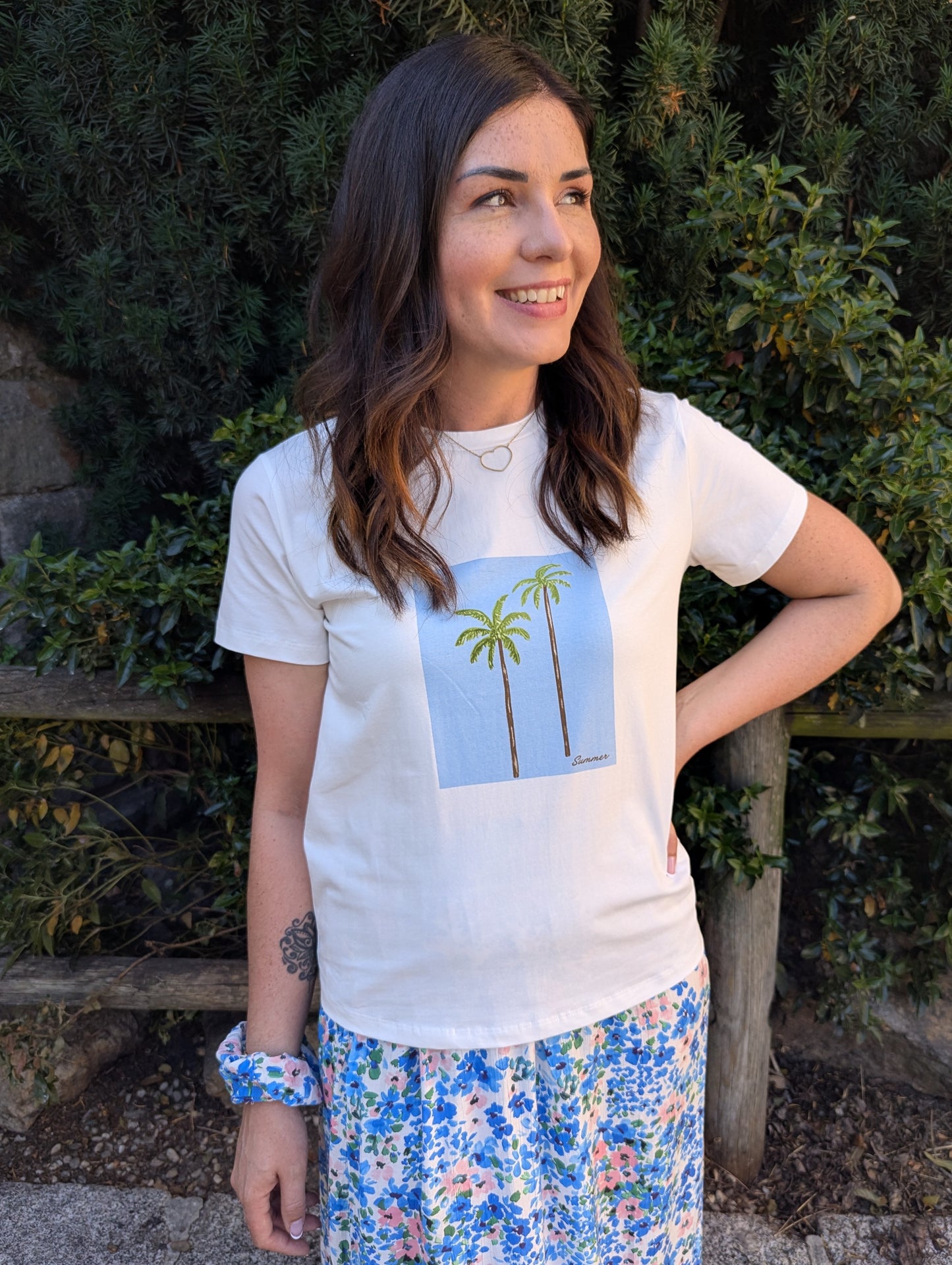 T-shirt PALMIERS (bleu)