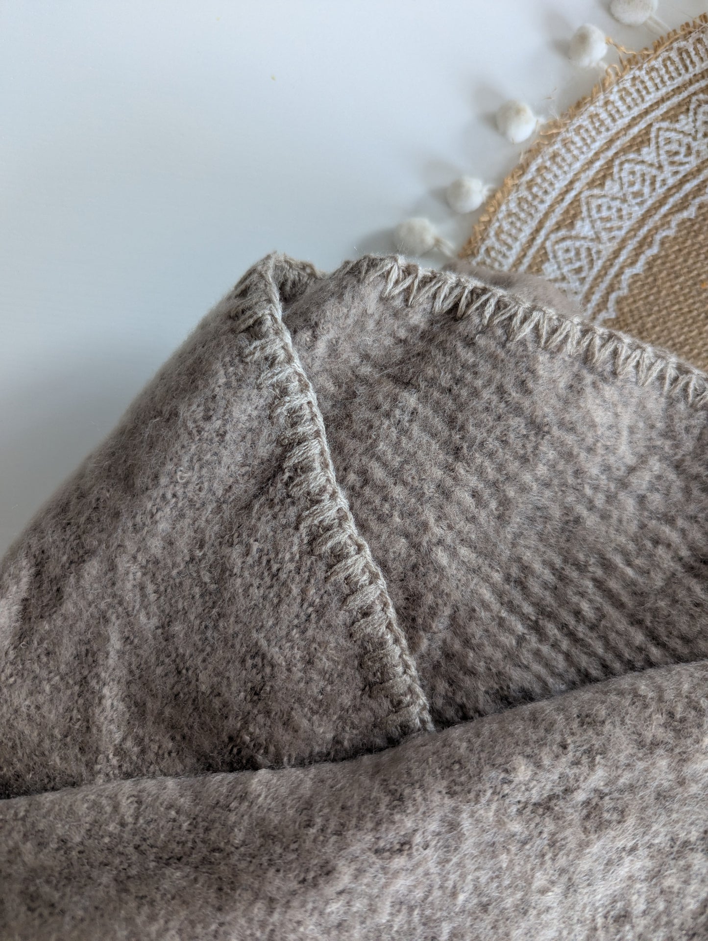 Echarpe épaisse beige taupe unie chaude femme