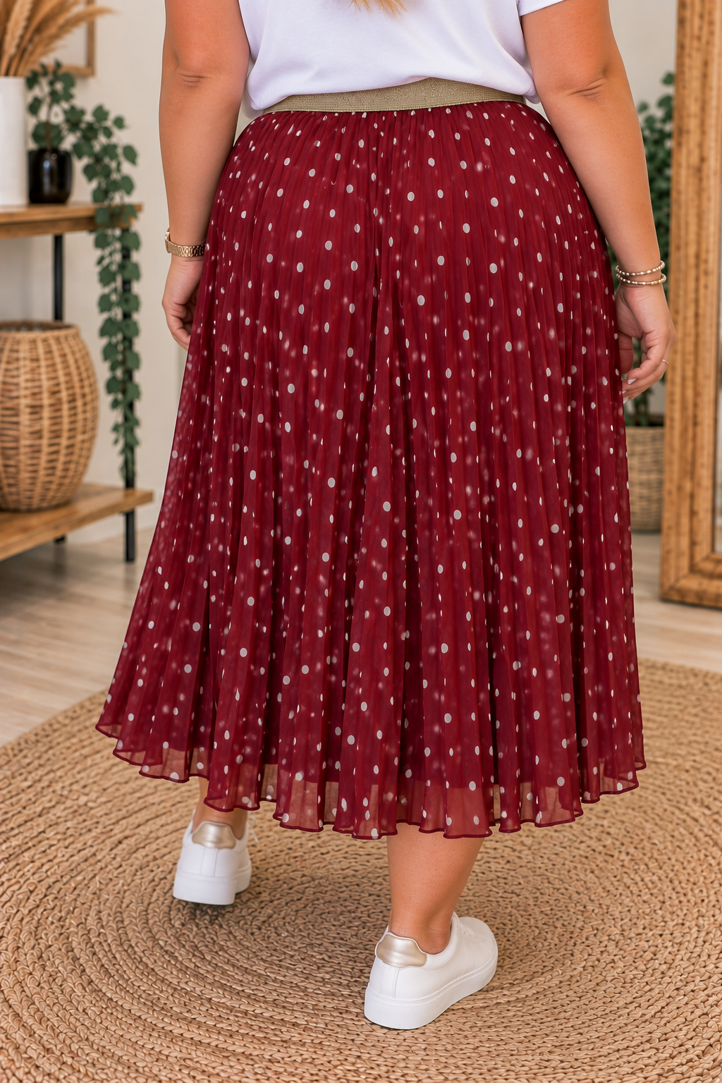 Jupe VIENNE Curvy (pois/bordeaux)
