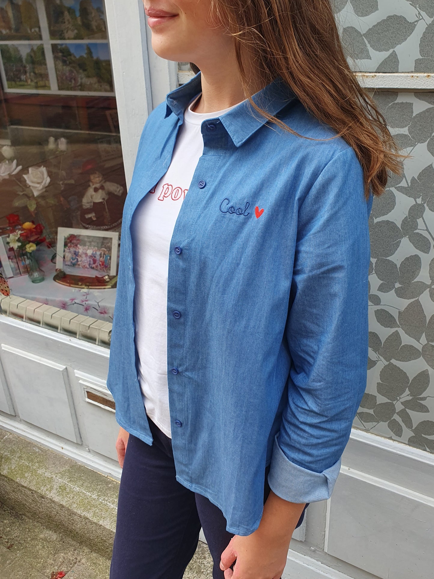Chemise en jean cool rouge pour fille collection kids