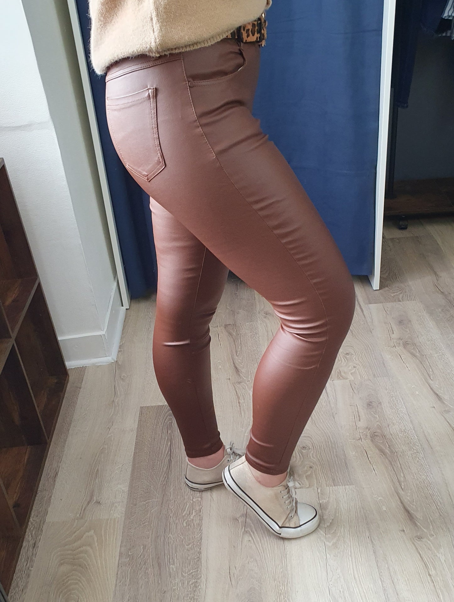 Pantalon simili cuir SEVILLE (camel)