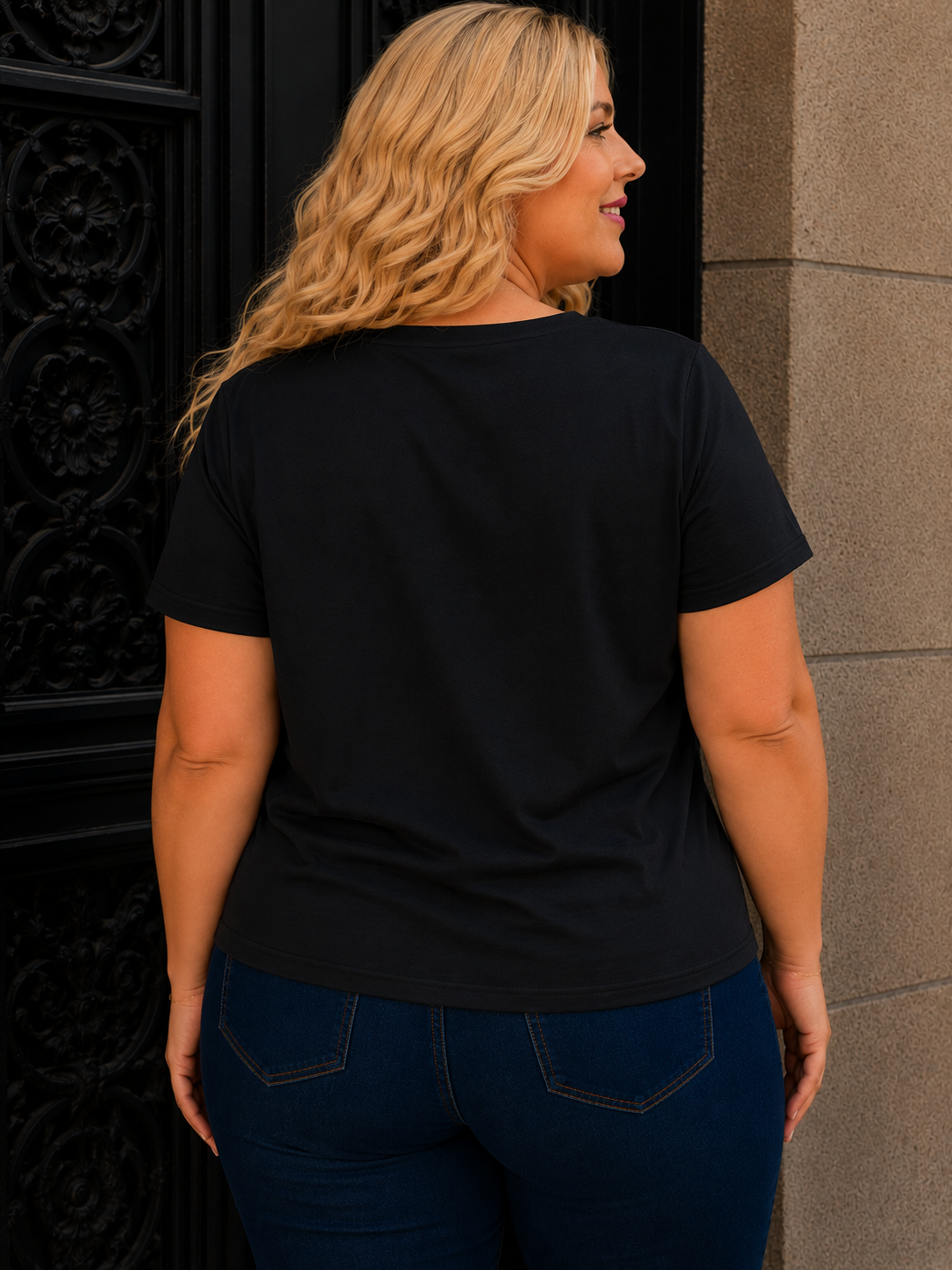 T-shirt AMOUR Curvy (noir)