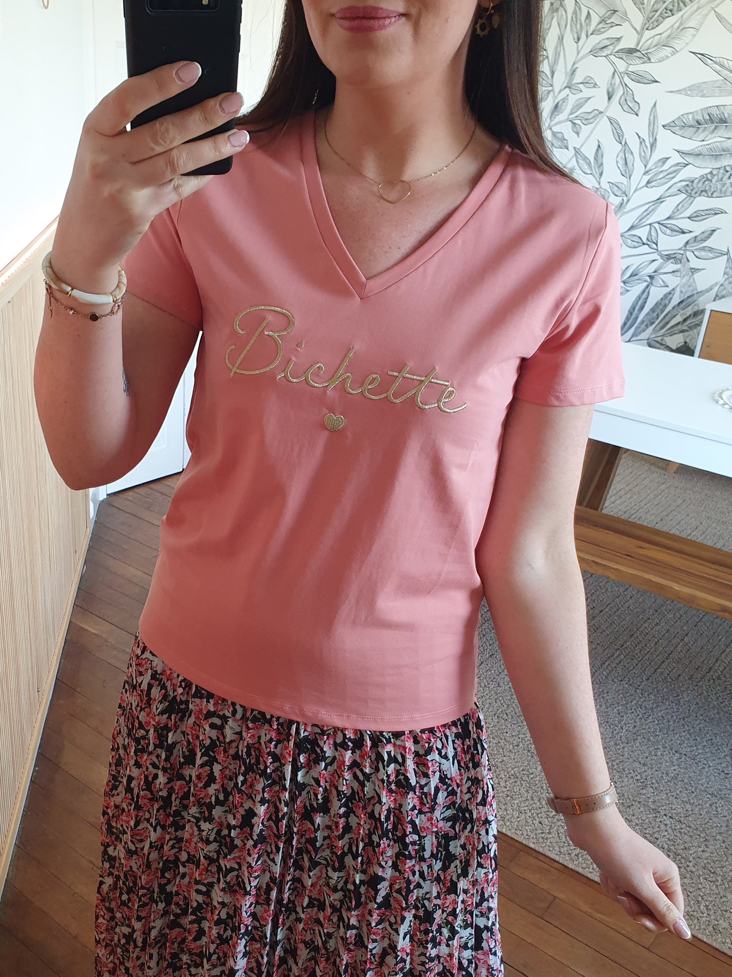 T-shirt BICHETTE (rose/or)