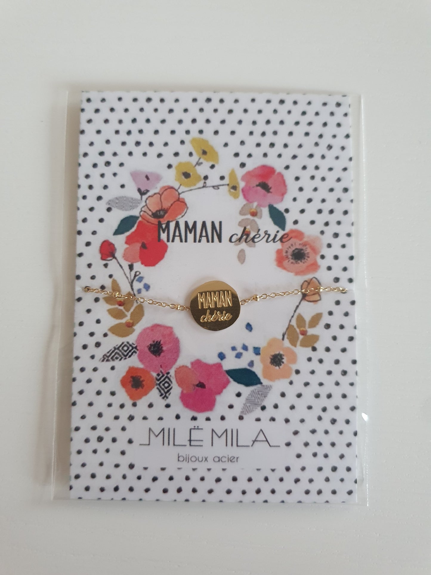 Bracelet maman pour fête des mères idée cadeau avec carte