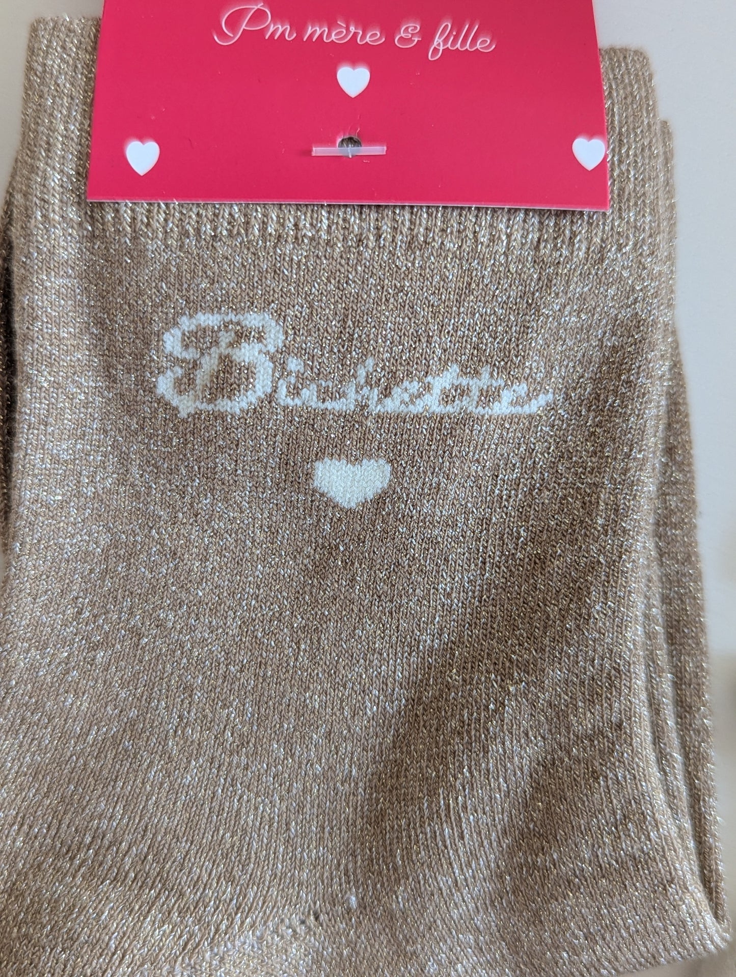 Chaussettes Bichette beige et camel femme