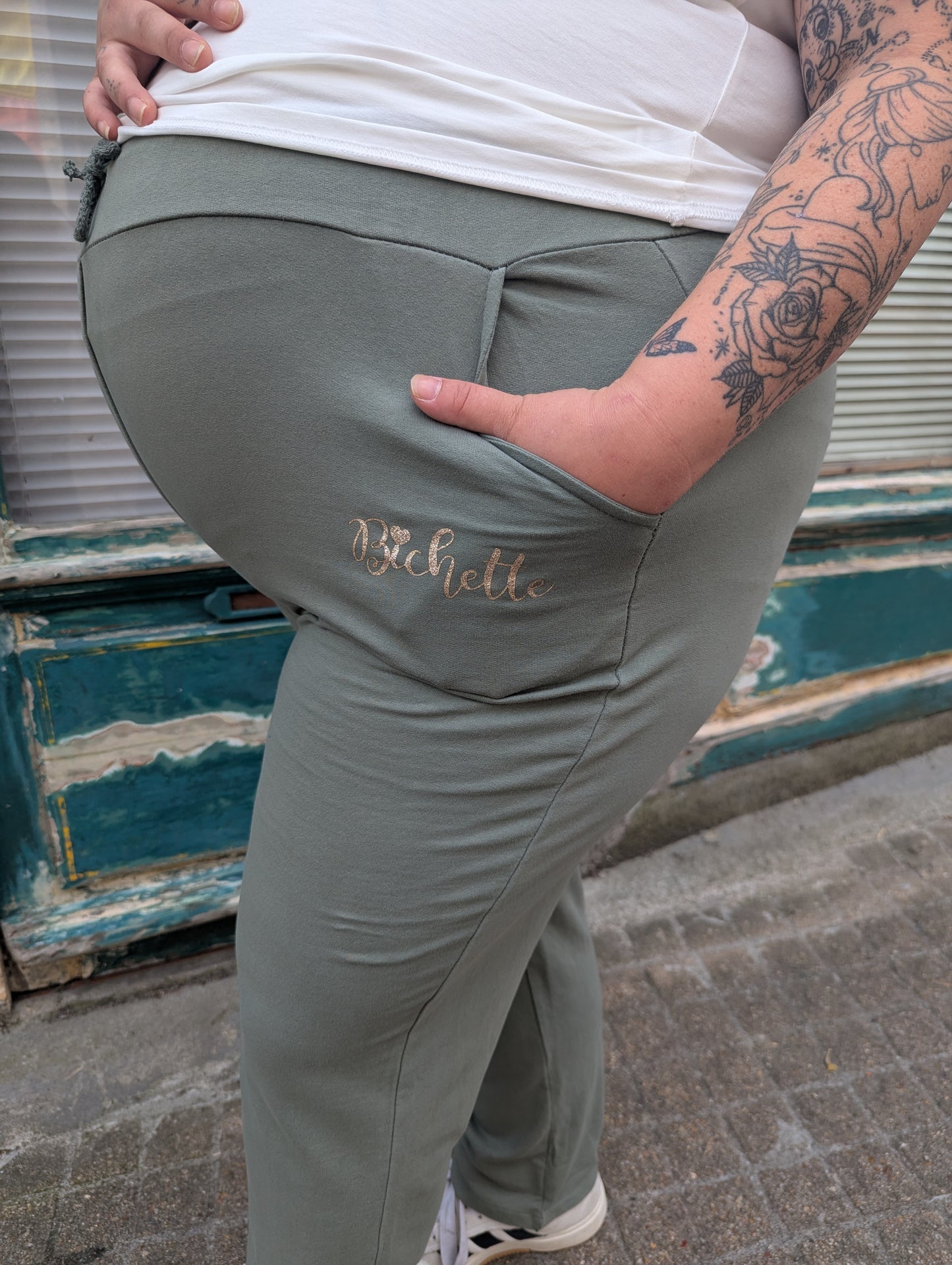 Pantalon jogging kaki bichette grande taille curvy