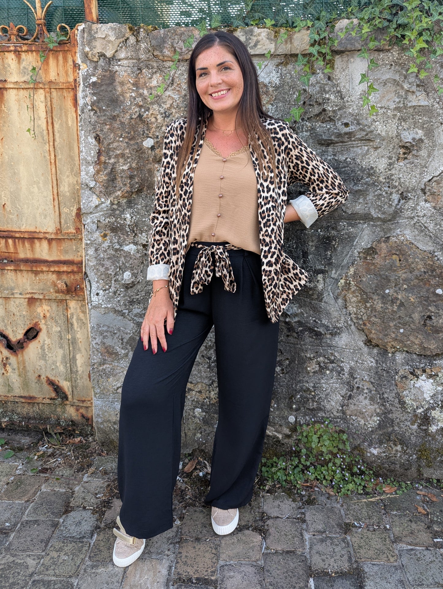 Blazer léopard femme beige marron noir doublée