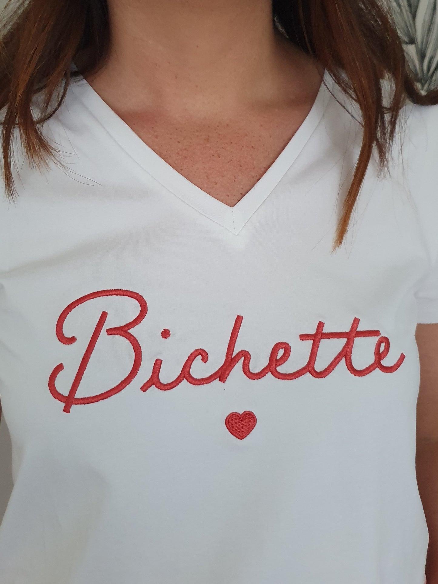 T-shirt bichette blanc et rose pour femme collection mère/fille