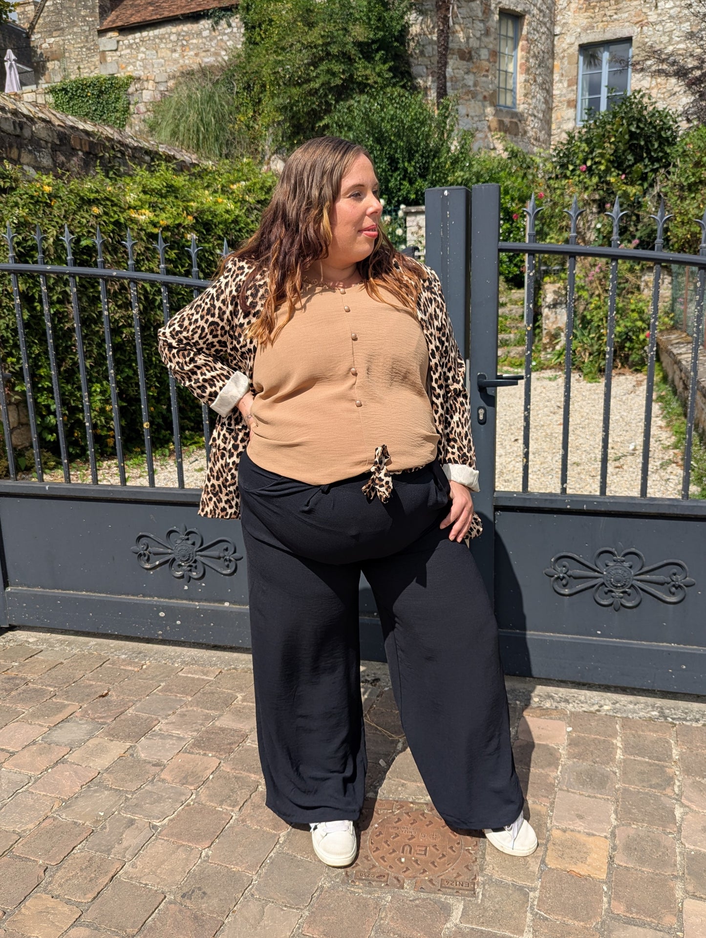 Top débardeur camel fluide femme grande taille