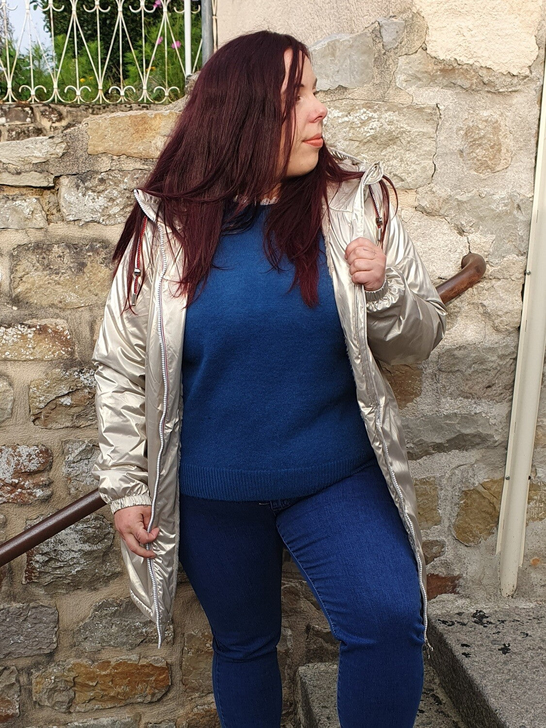 Parka fourrée dorée Laura jo grande taille gold