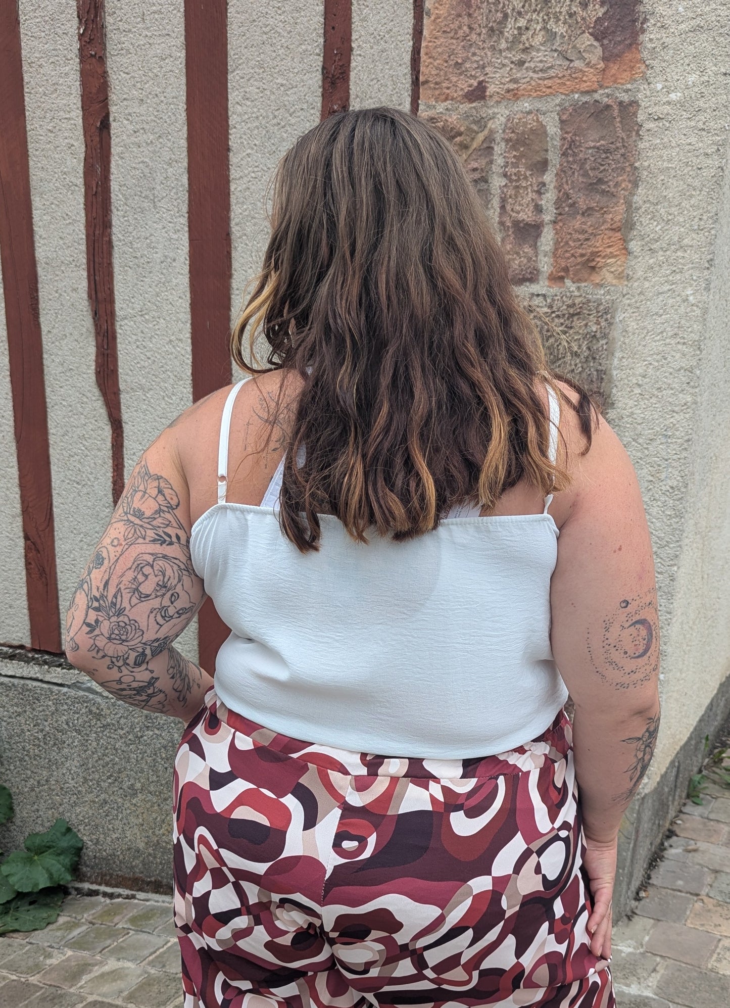 Top débardeur fluide blanc femme grande taille