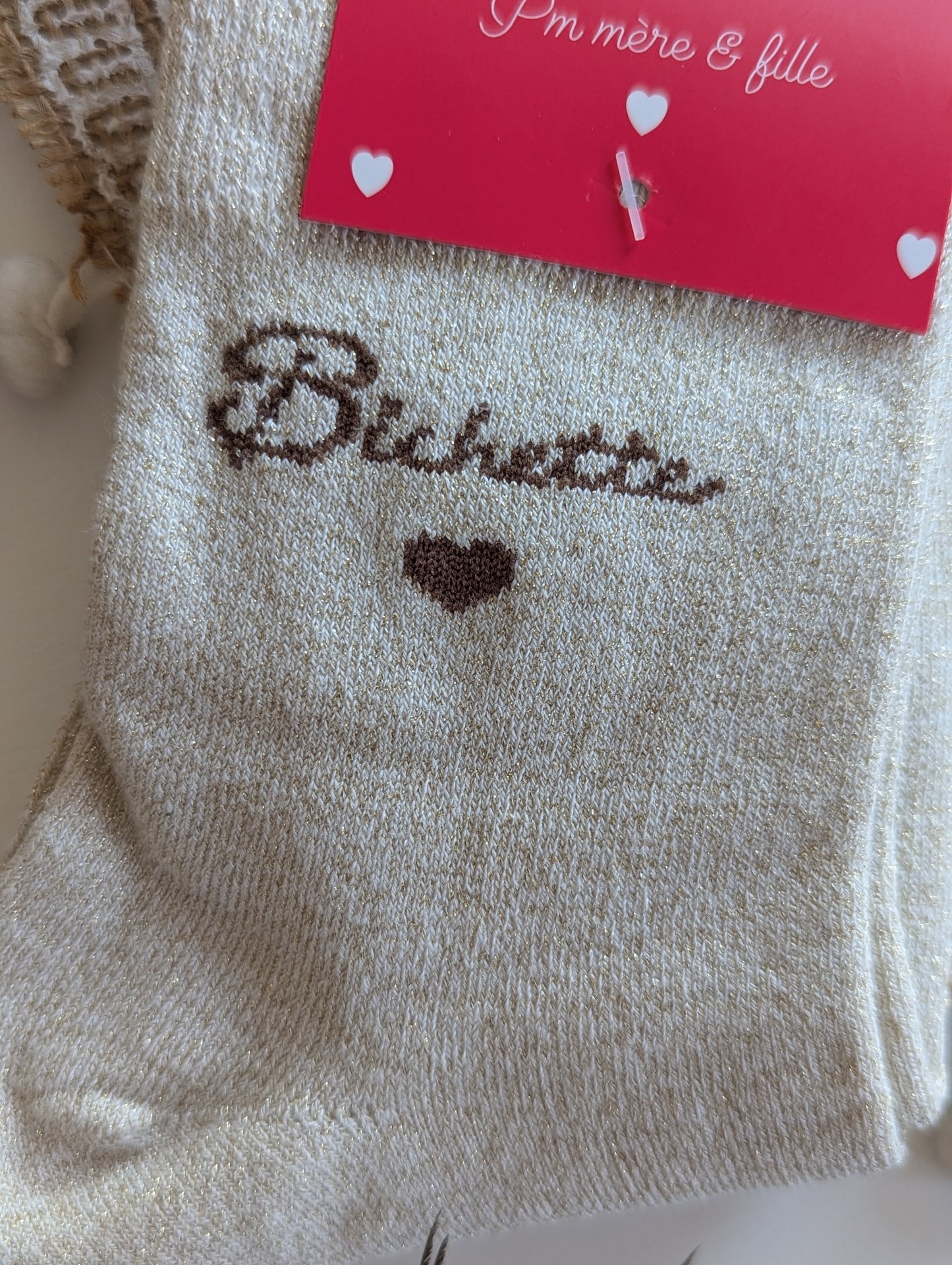Chaussettes Bichette beige et camel femme