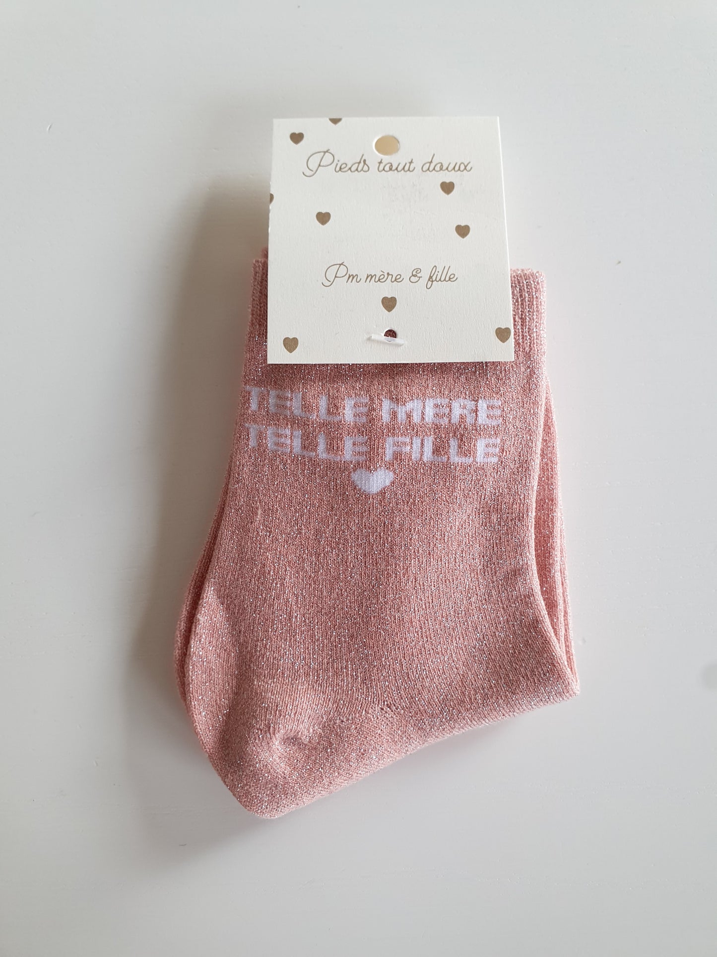 Paire de chaussettes femme paillettes telle mère telle fille