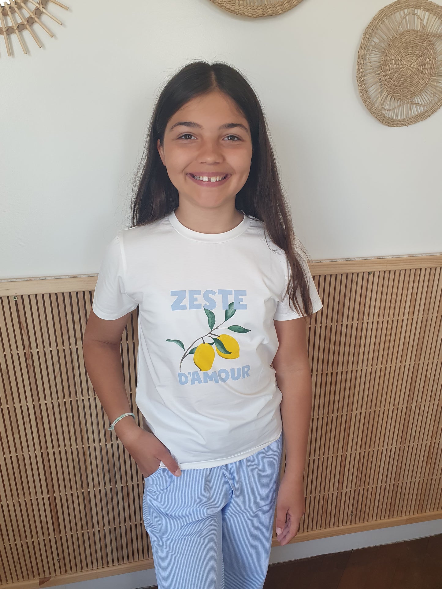 T-shirt zeste d'amour collection mère fille col rond citrons