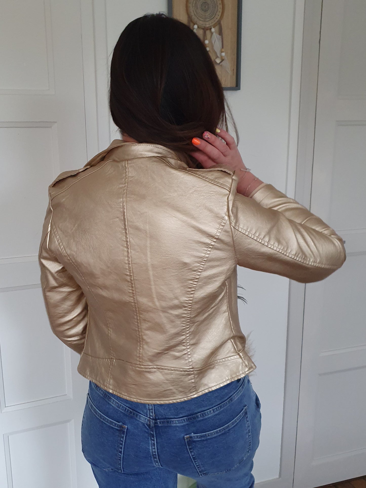 Perfecto doré en simili cuir femme gold nouvelle collection