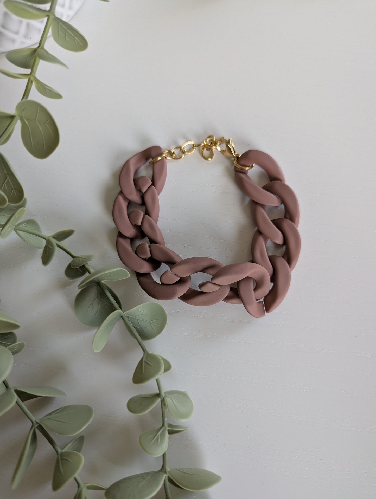 Bracelet grosses mailles en résine mat bijoux femme