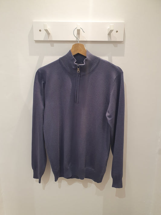 Pull col montant bleu lavande pour homme tendance