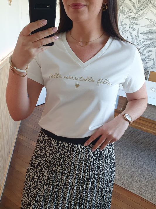 T-shirt TELLE MERE (blanc/or)