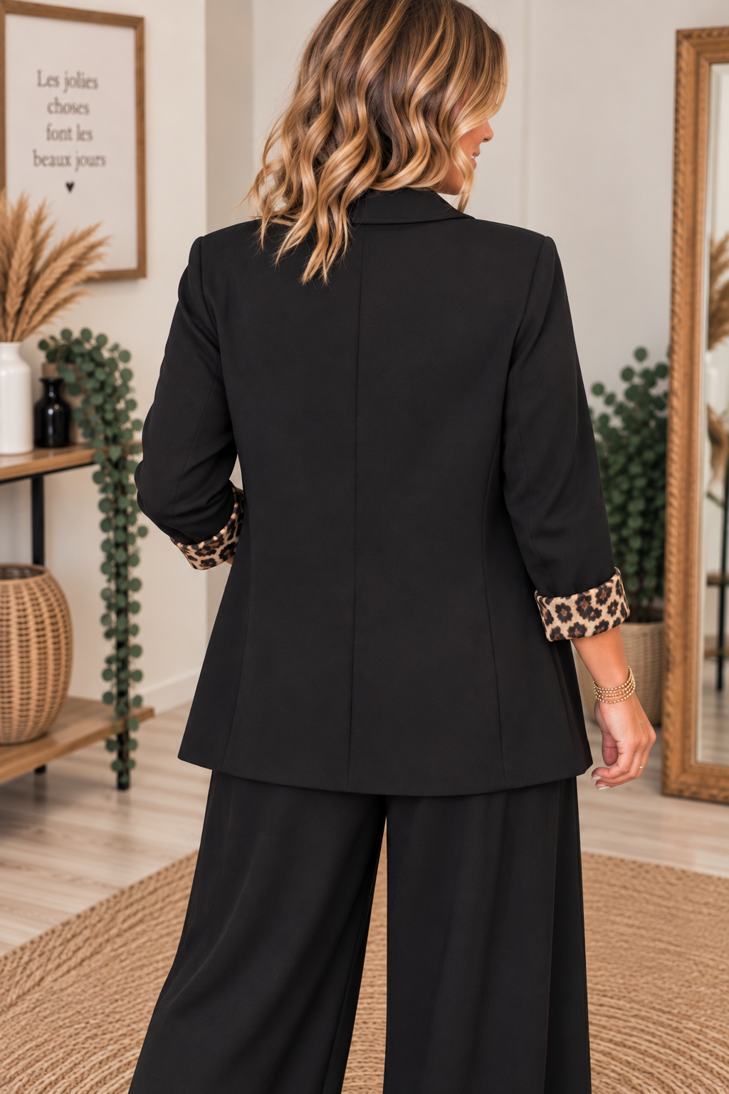 Blazer LONDRES Curvy (noir/léopard)