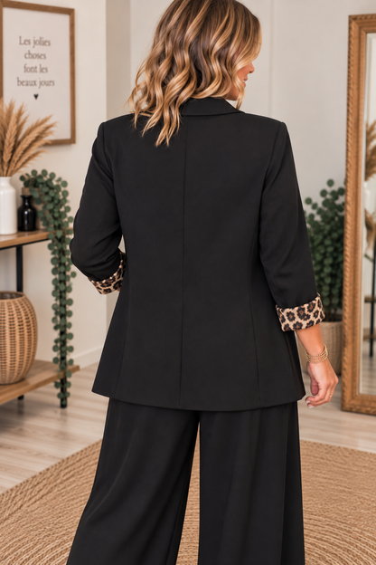 Blazer LONDRES Curvy (noir/léopard)