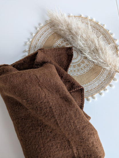 Echarpe épaisse marron chocolat unie femme