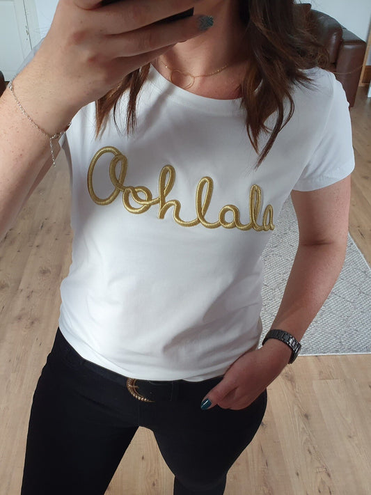 T-shirt OOHLALA (blanc/or)