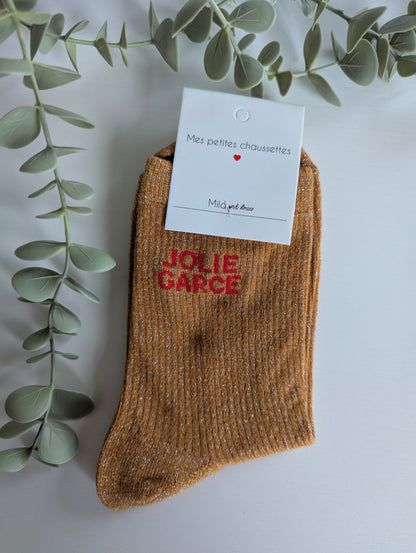 Chaussettes Jolie garce taille unique paillettes femme