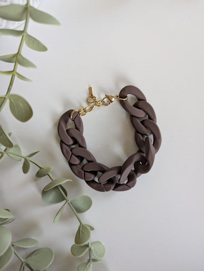 Bracelet grosses mailles en résine mat bijoux femme