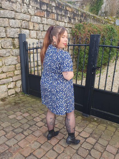 Robe printemps été bleu pour femme curvy grande taille