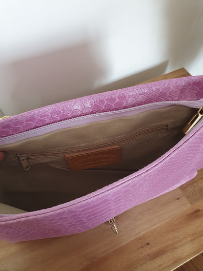 Sac en cuir ABEILLE (lilas)