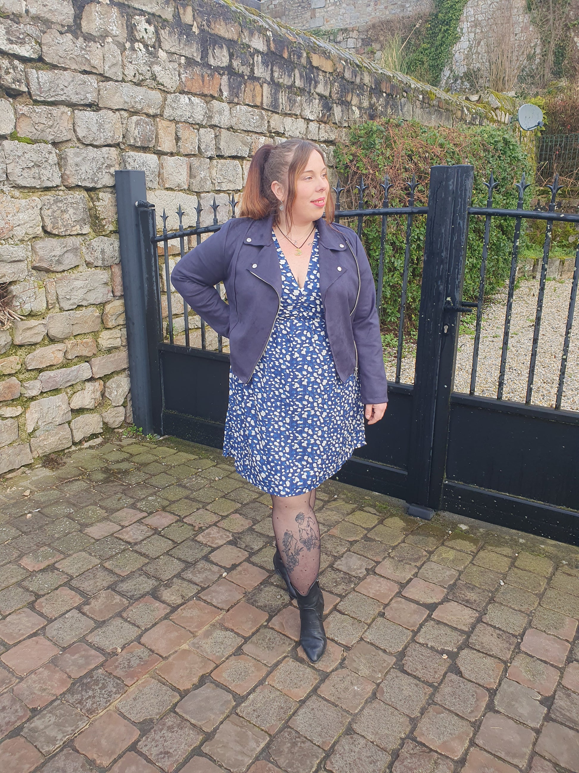 Robe printemps été bleu pour femme curvy grande taille