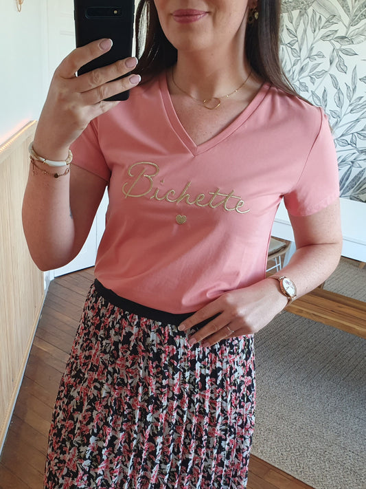 T-shirt BICHETTE (rose/or)